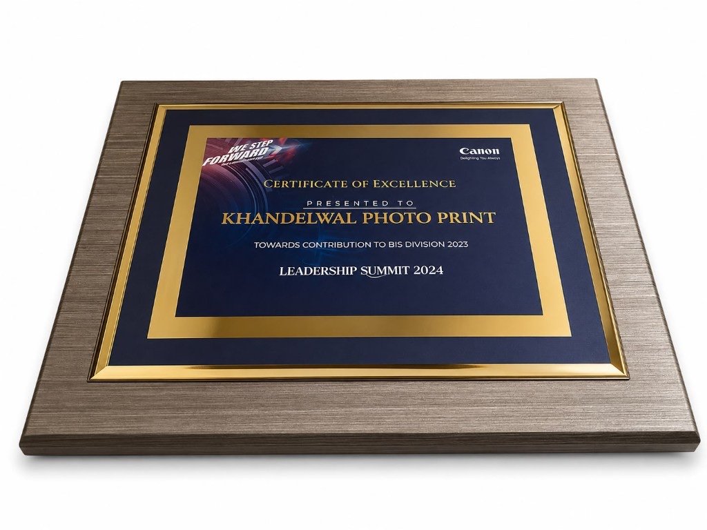 Canon Certificate of Excellence — Leadership Summit 2024, presented to Khandelwal Photo Print for BIS Division 2023